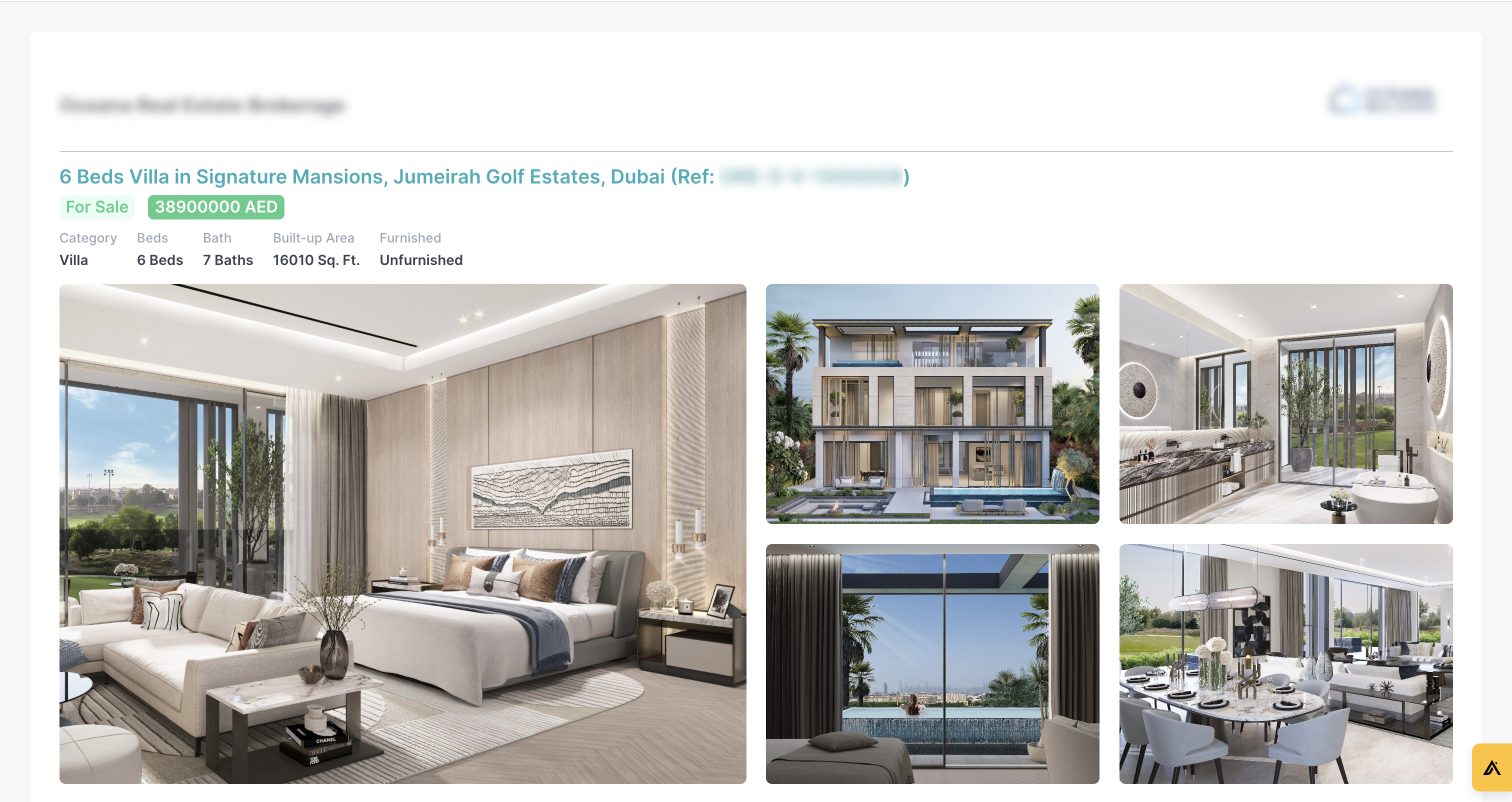 Preview Listing page showing property information and amenities, an essential marketing tool for clients to share property links with leads.